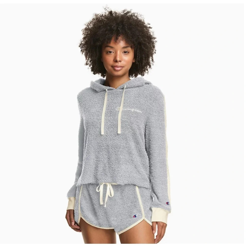Nwt! Women's Champion Terry Pajama Hoodie & Pajama Shorts Set